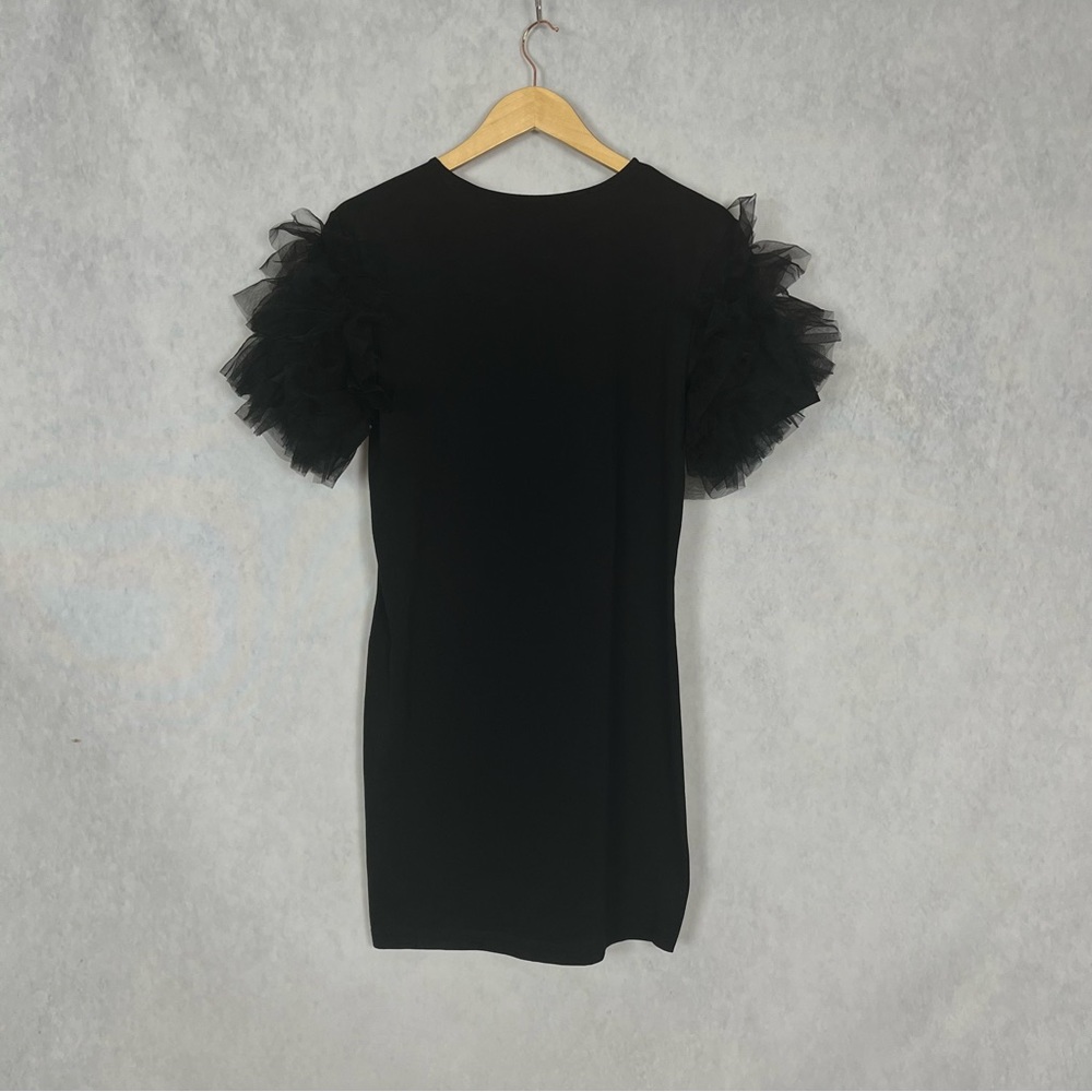 NWT black shirt dress with poof tulle design - Picture 4 of 4